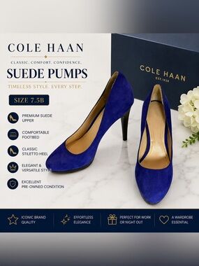 Cole Haan Suede Pumps | Cobalt Blue | Women’s Size 7.5B